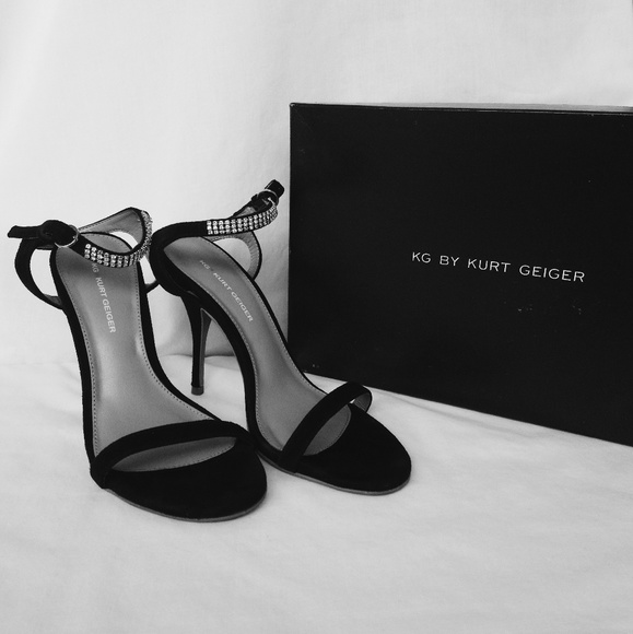 DONATED! KG by Kurt Geiger Strappy Black Suede High Heels - Picture 5 of 8